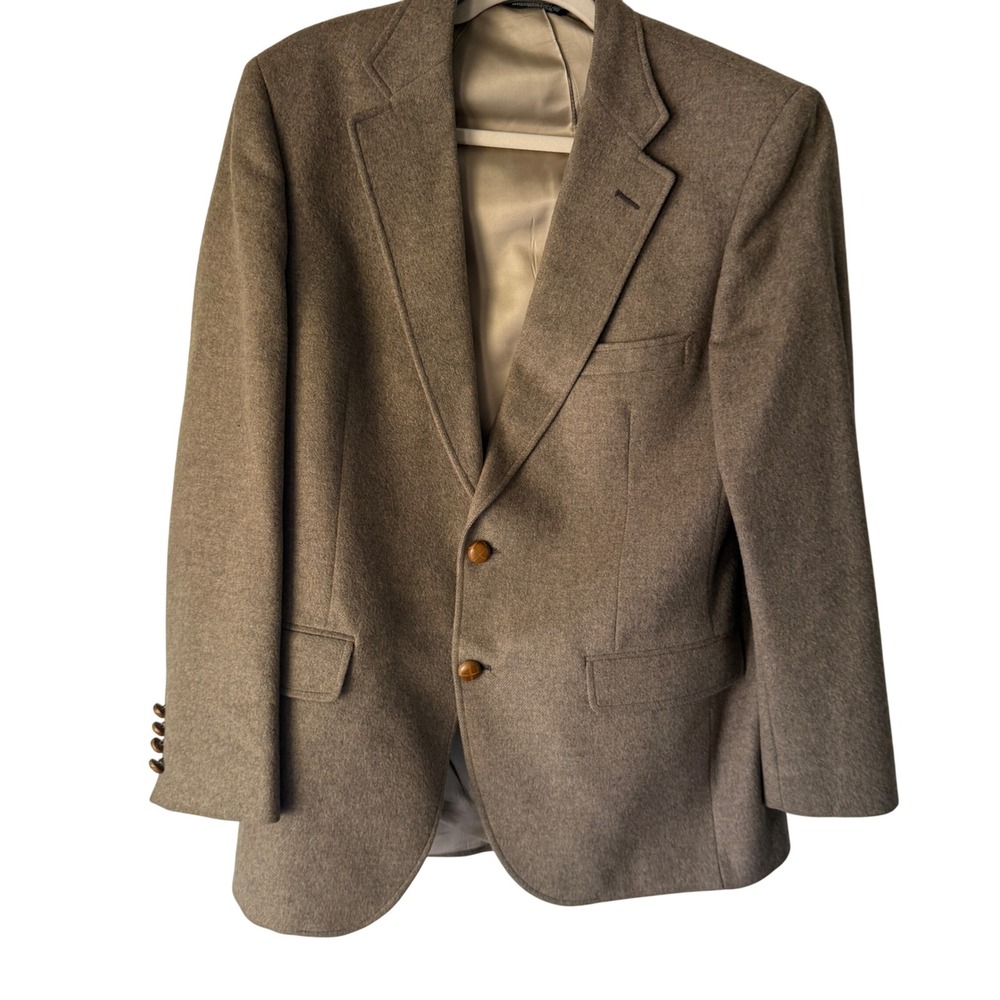 British Camel Hair‎ Racquet Club 100& Wool Blazer Jacket Menswear Sport Coat VTG